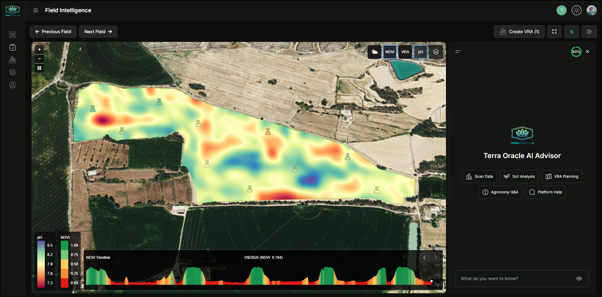 Terra Oracle AI conversational agronomic advisor interface