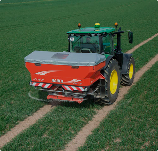Agricultural field with machinery