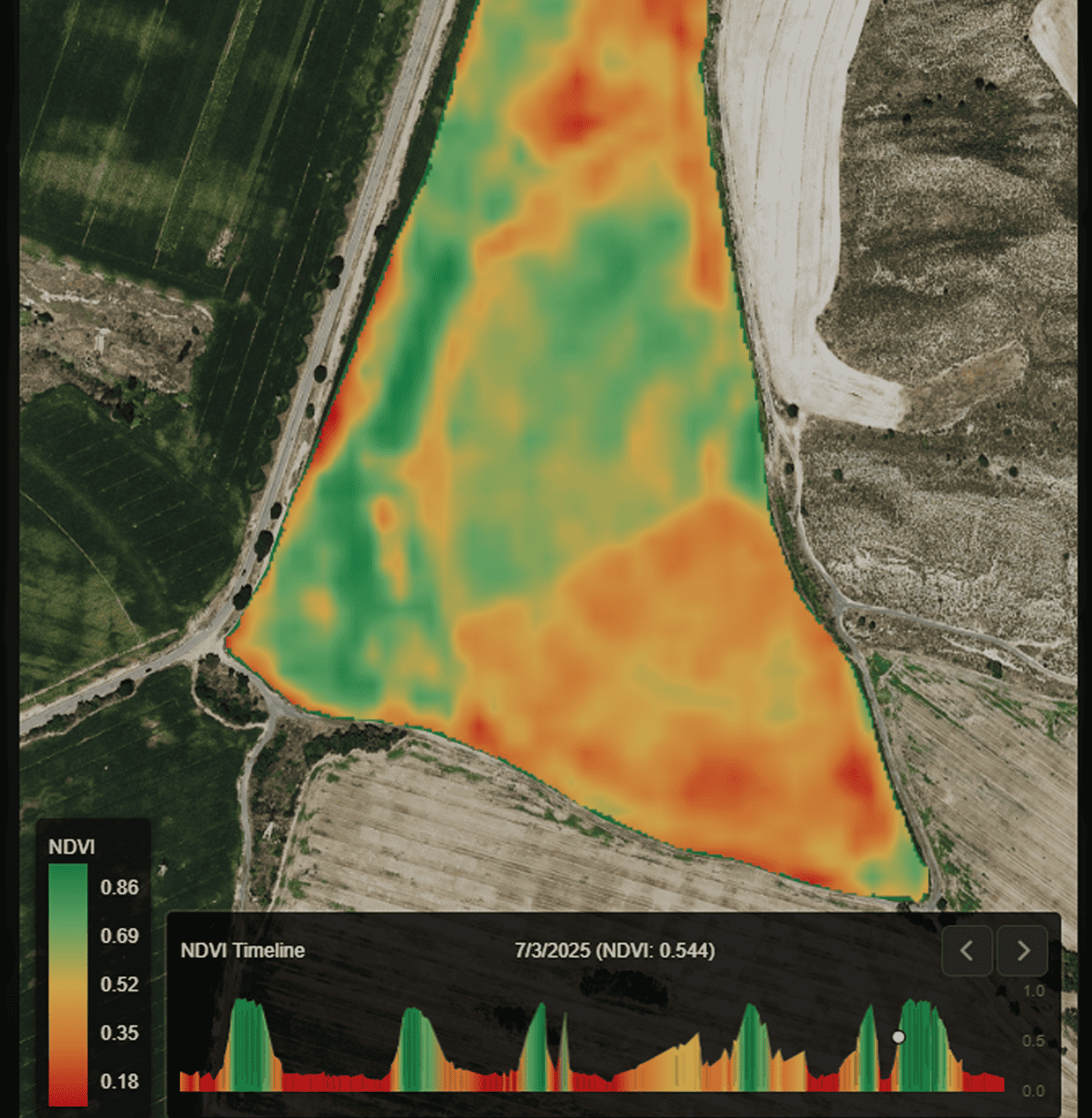 Satellite monitoring visualization