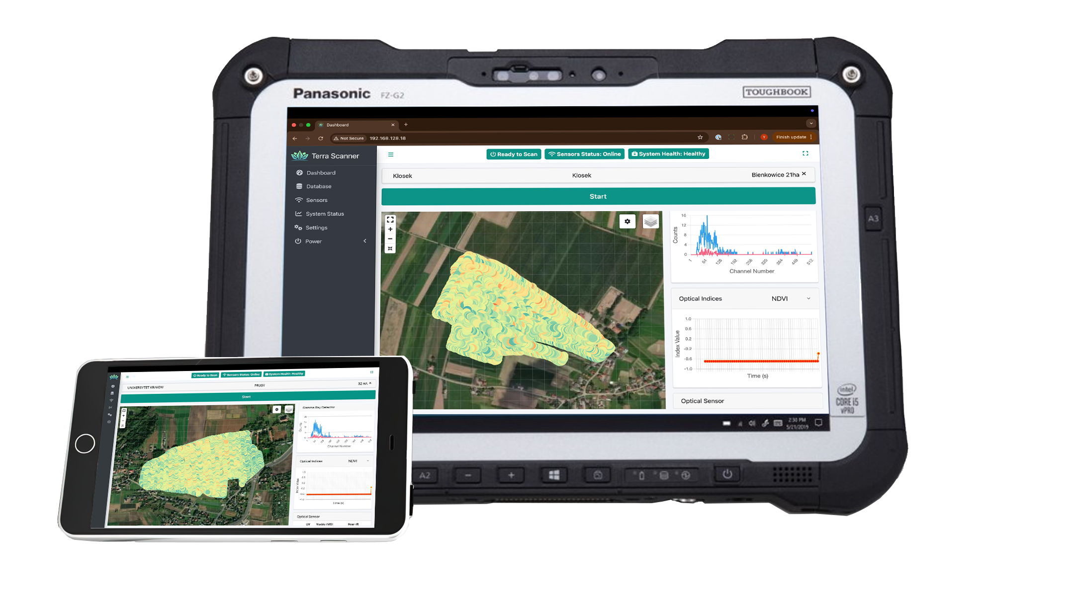 Terra Oracle AI Scanner tablet interface