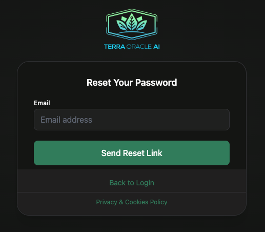 Forgot password flow on the portal login page