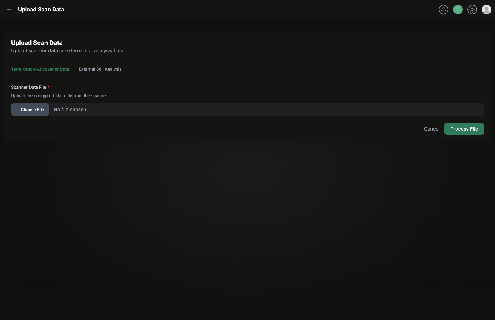 Terra Oracle AI Portal scans page