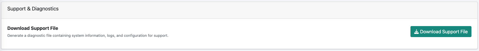 Support tools settings