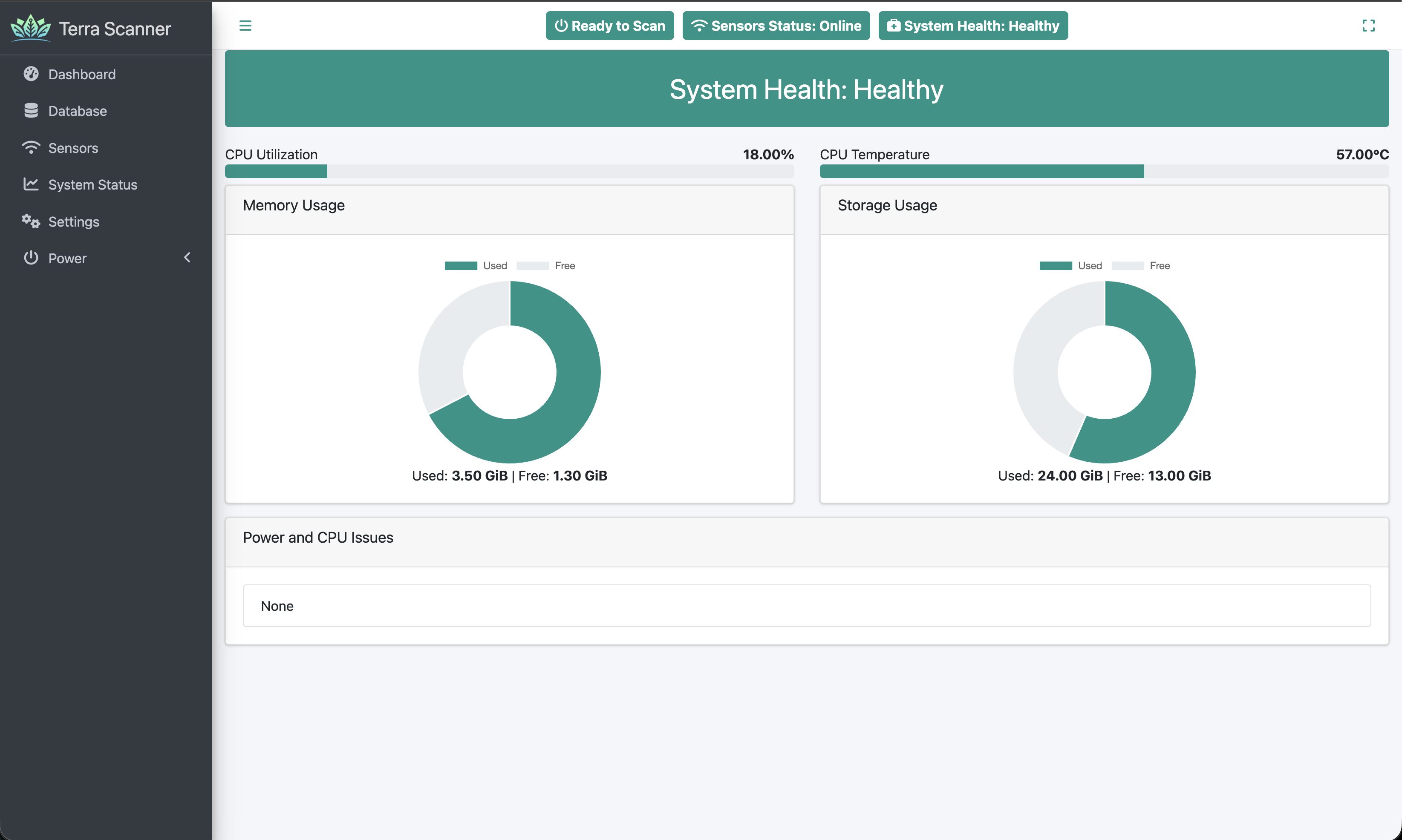 System Status page overview